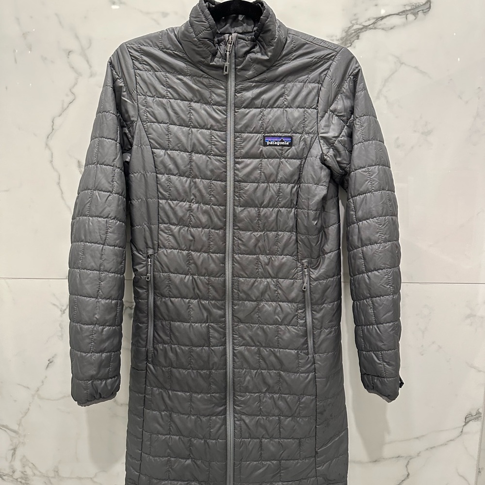 Grey Nano Puff Patagonia Packable Down Parka Jacket Gray XS excellent condition
